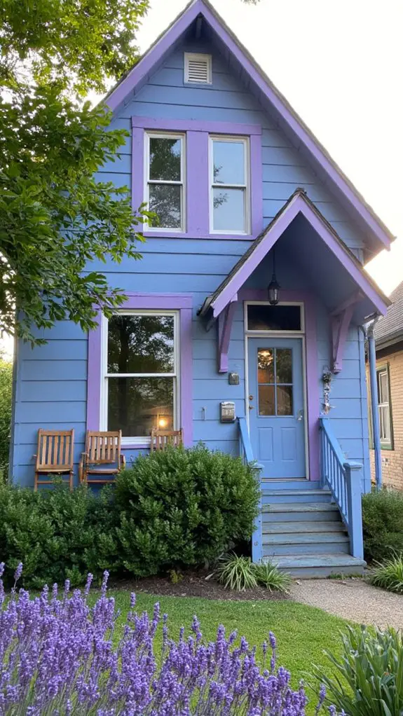 soothing lavender blue trim