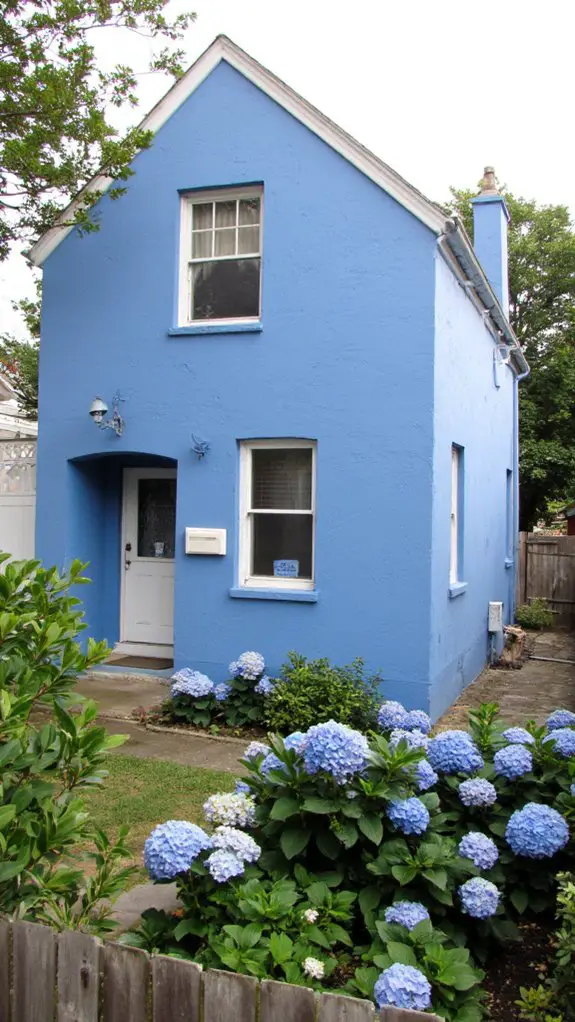 soothing monochromatic blue exterior
