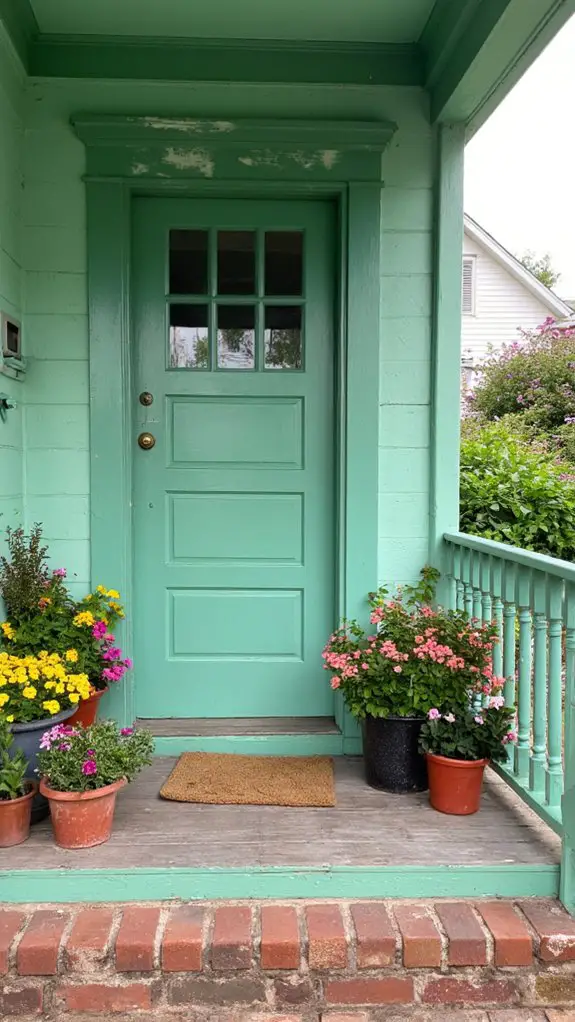 soothing seafoam front door
