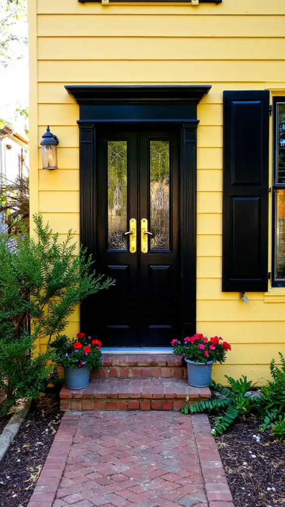 sophisticated black front door
