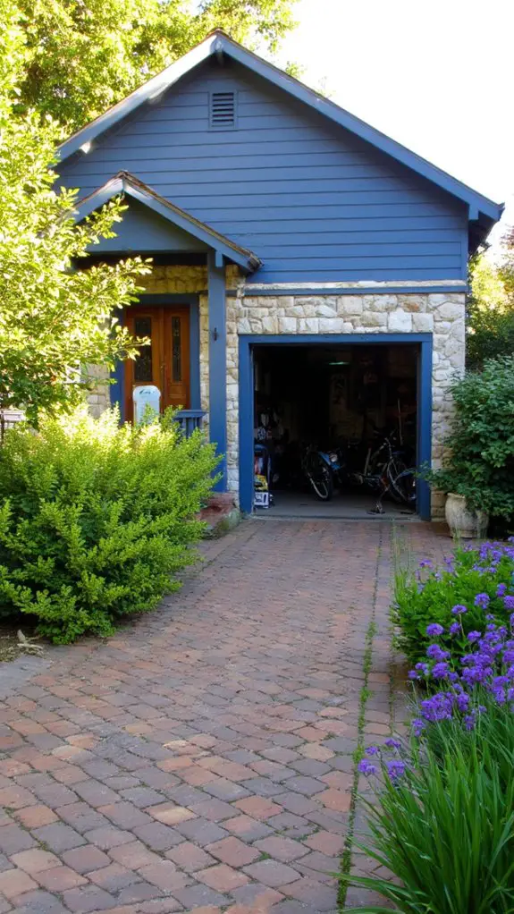 sophisticated dark sapphire garage