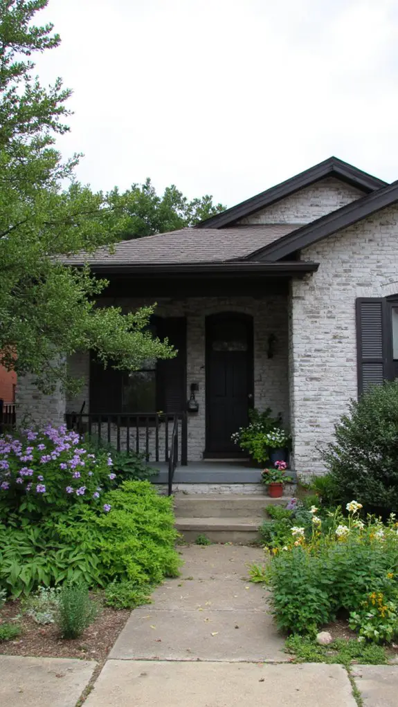 sophisticated gray brick exterior