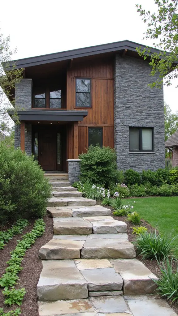 sophisticated gray stacked stone