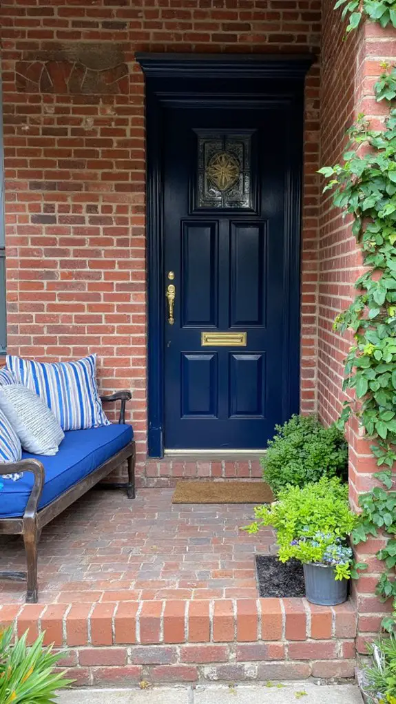 sophisticated navy blue porch