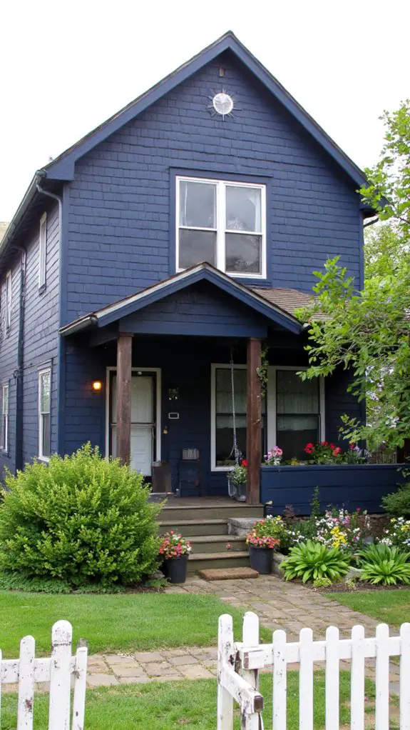 sophisticated navy blue siding