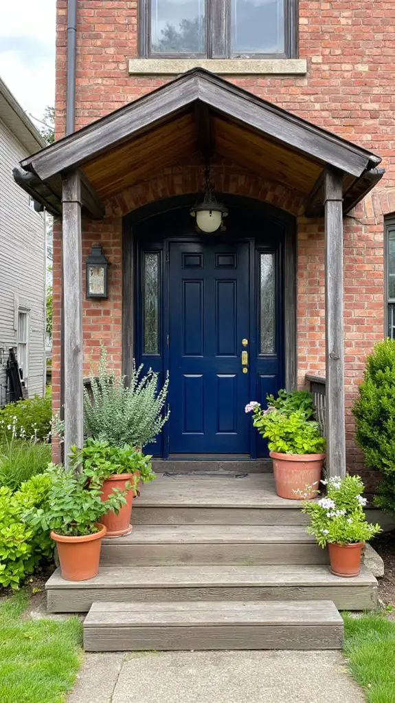 sophisticated navy door contrast