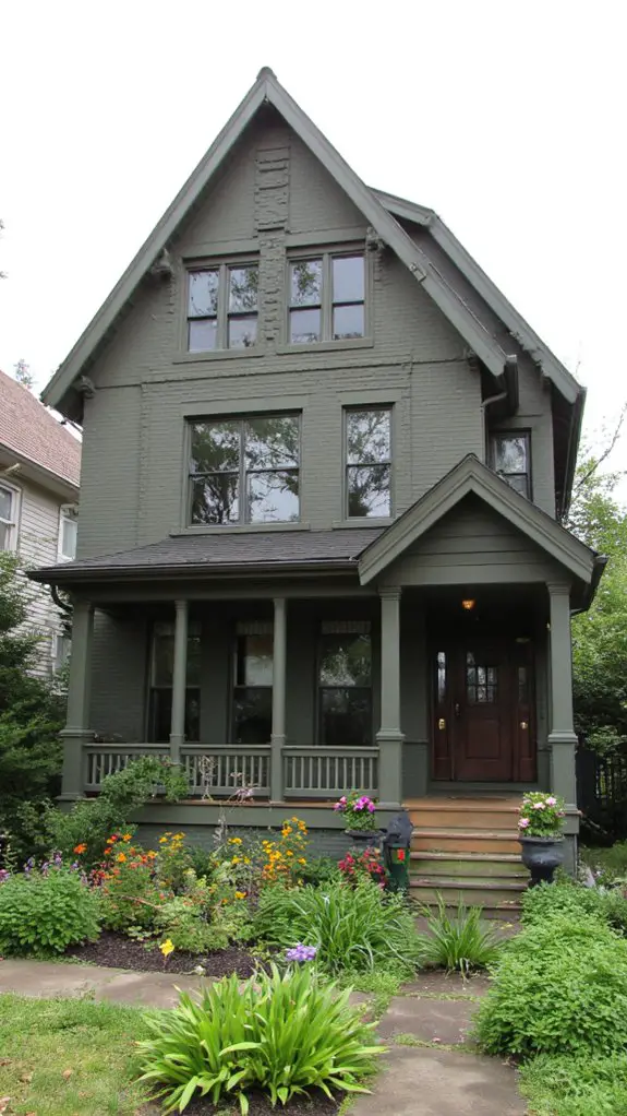 sophisticated olive green residence