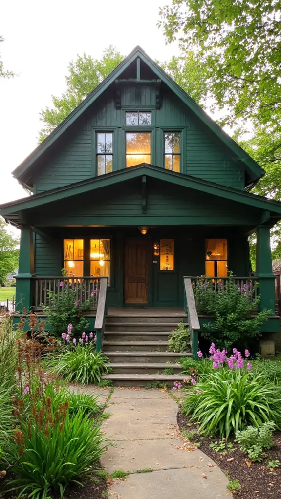 spacious green craftsman home
