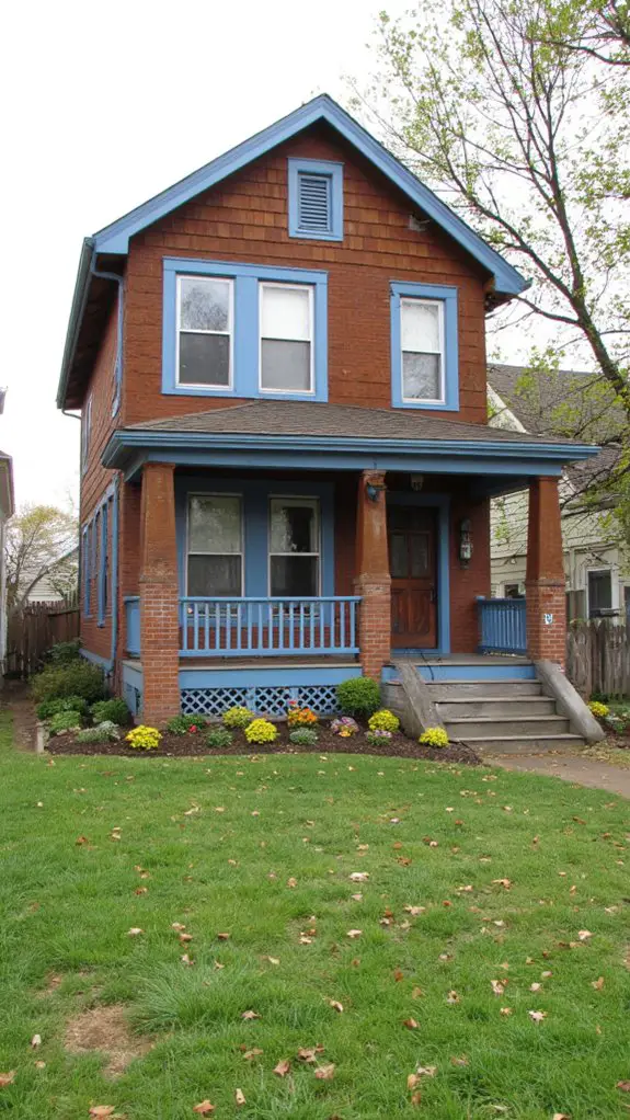 steel blue cocoa brown elegance