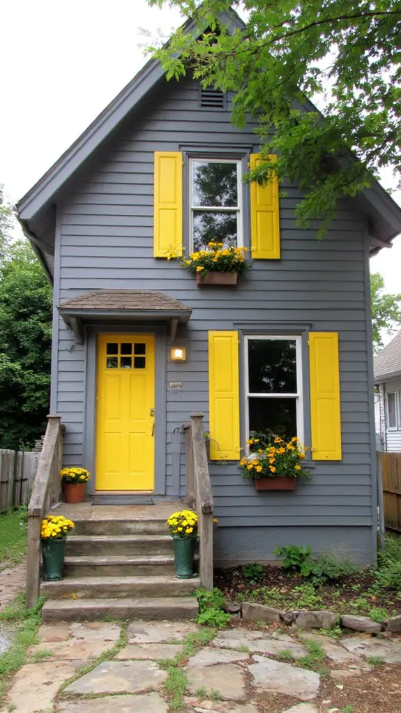 steel gray and yellow