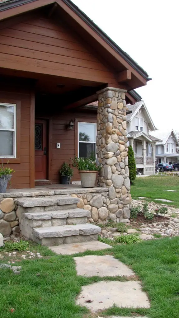 stone accents enhance exterior