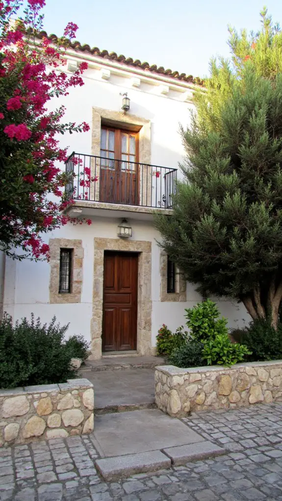 stone accents enhance exteriors