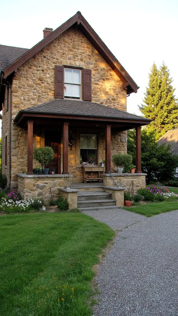 stone accents enhance warmth