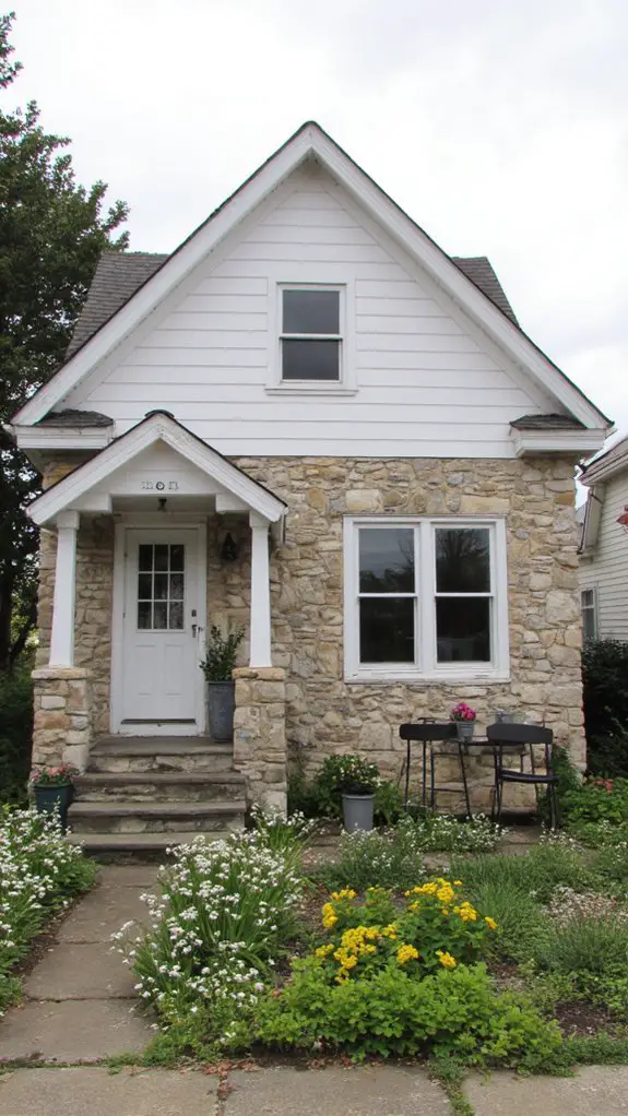 stone and brick accents