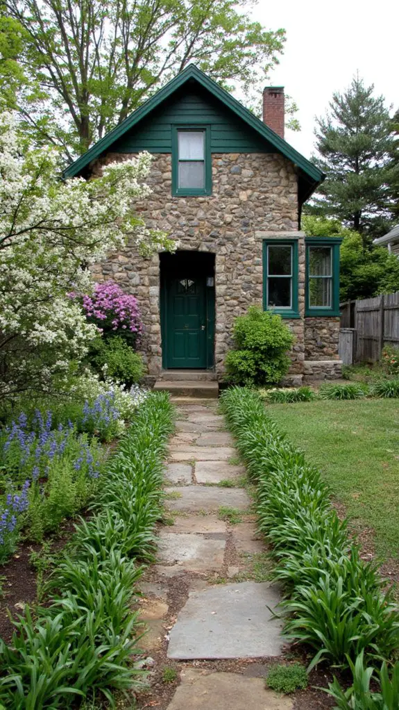 stone walls enhance greenery