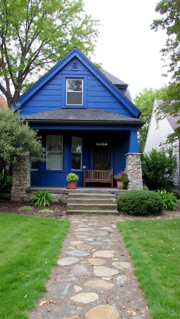 striking blue and slate