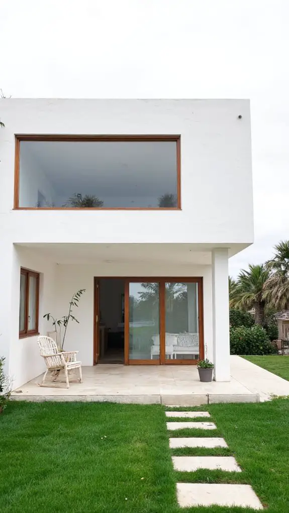 striking modern white facade