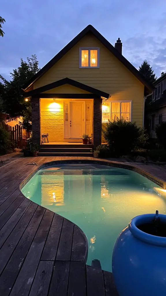 stunning nighttime pool reflections