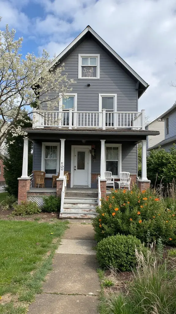 stylish farmhouse with porch
