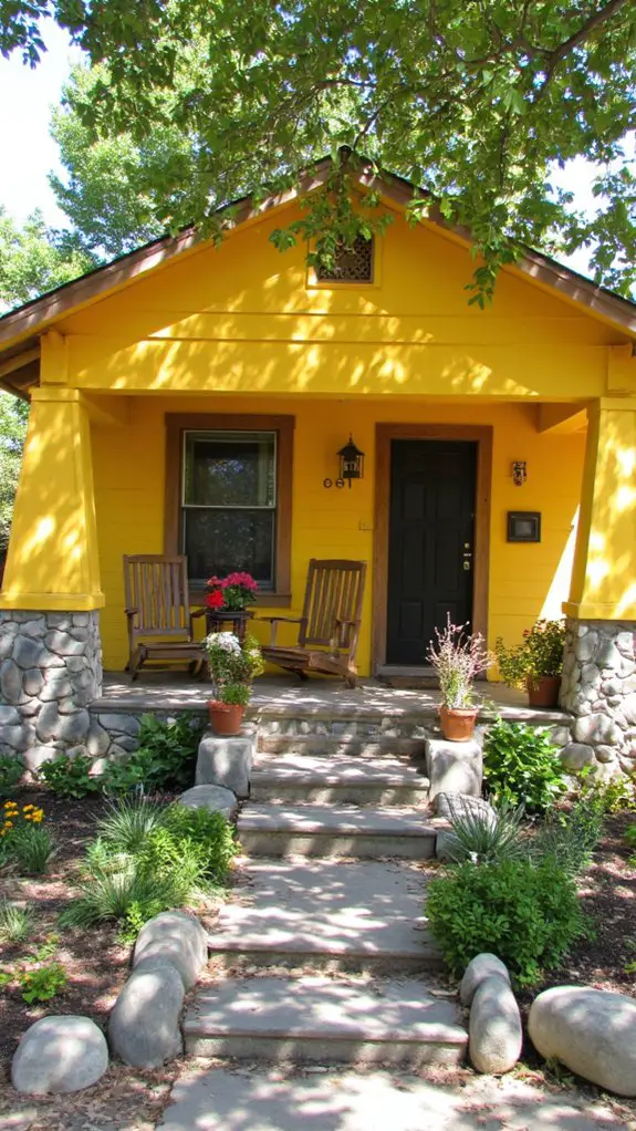 sunflower yellow with boulders