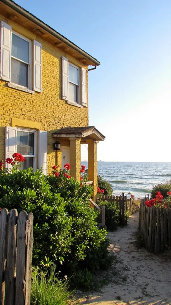 sunny yellow beach house