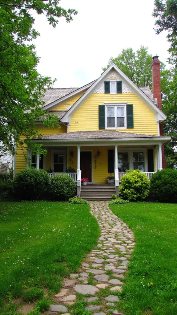 sunny yellow colonial charm