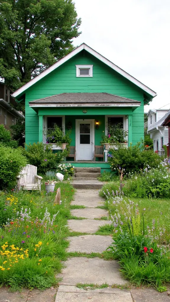 sustainable bright green home
