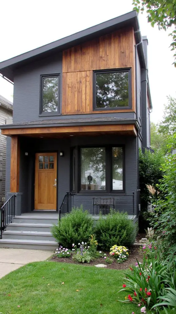 teak clad gray architectural beauty