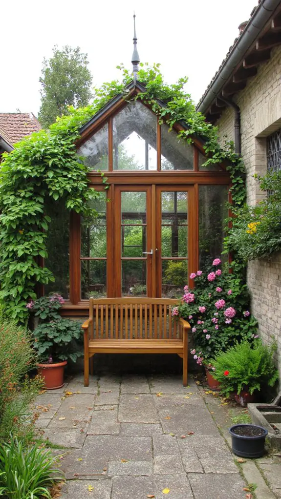 teak finished luxurious greenhouse design