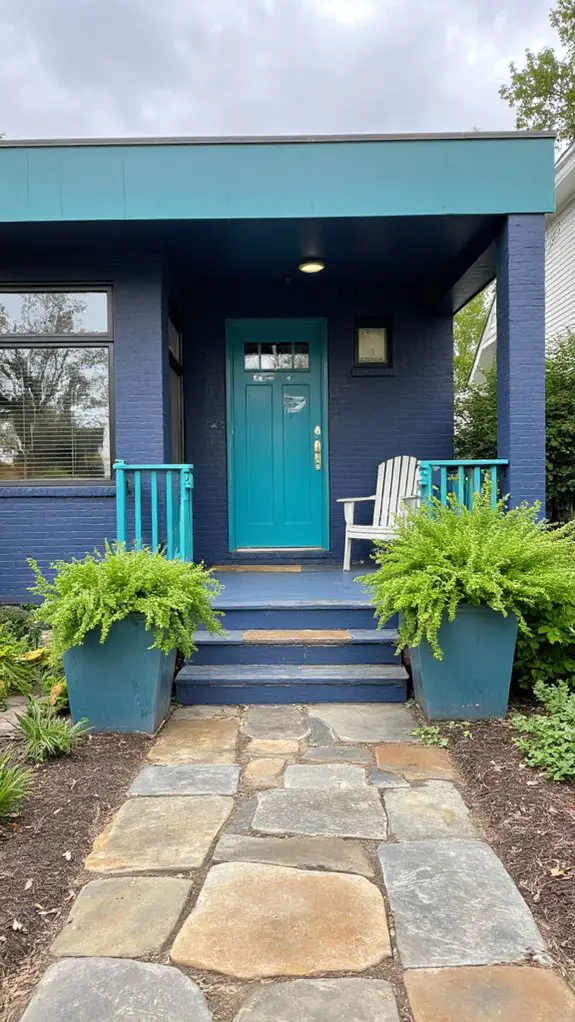 teal enhances home exterior