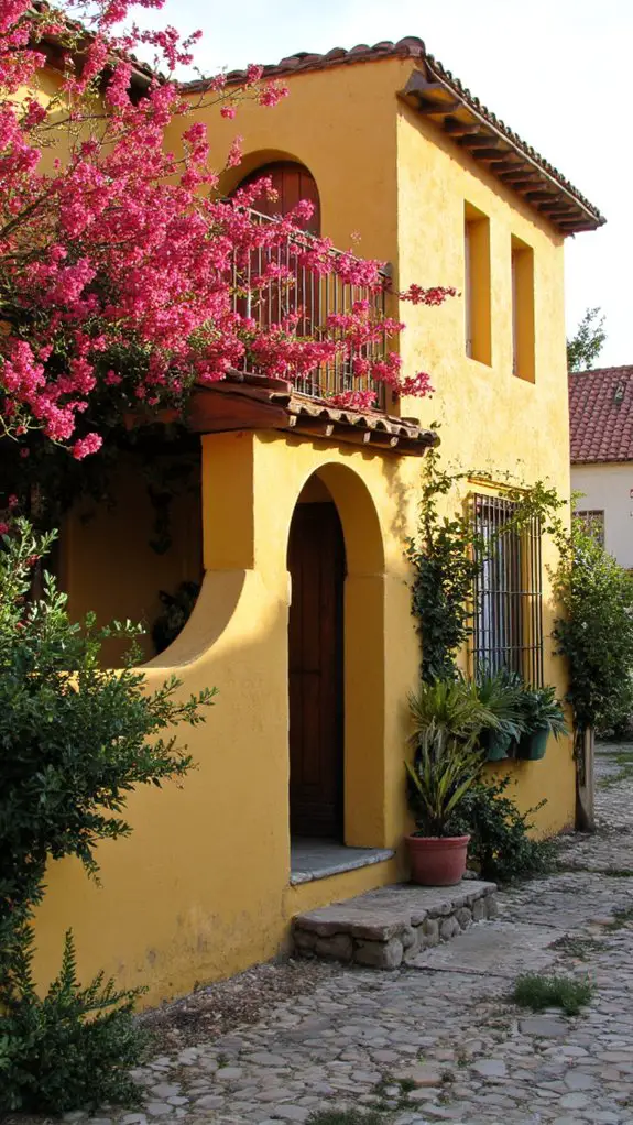 terracotta tiles arched doorways