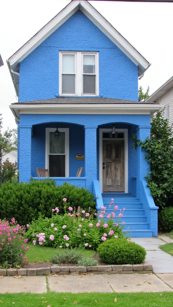 textured blue stucco elegance