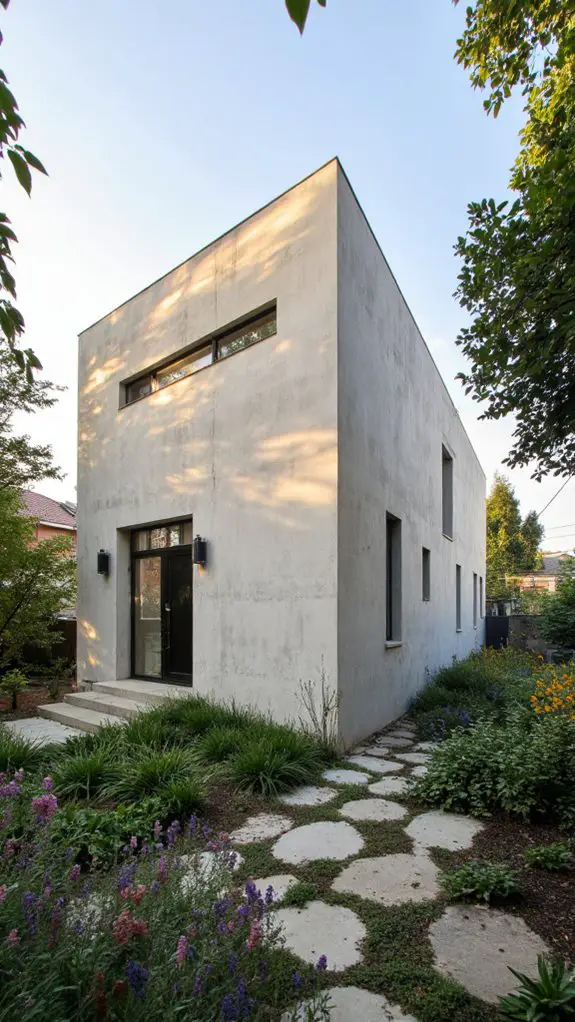 textured concrete enhances architecture