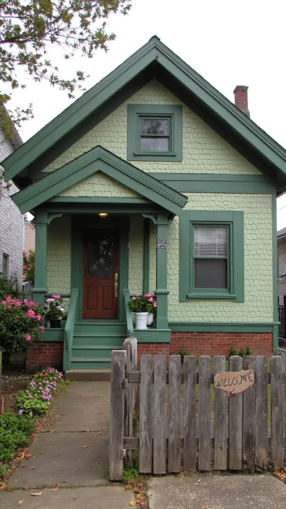 textured jade green exteriors