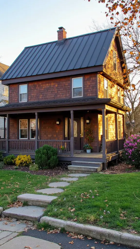 traditional brown metal roofs