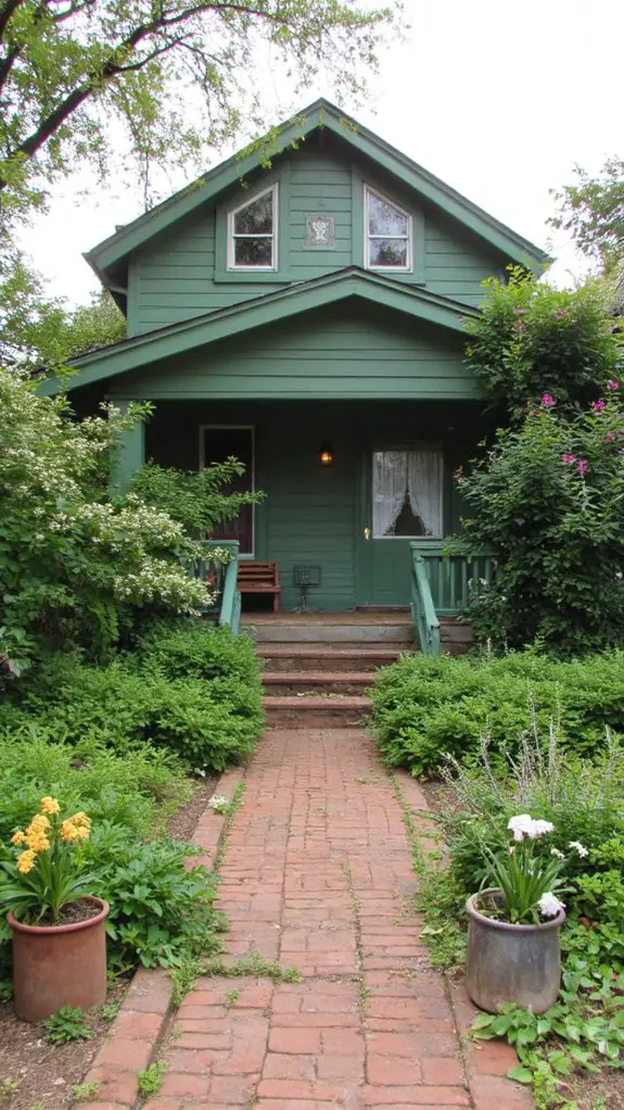 tranquil avocado green facade