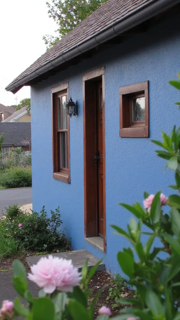 tranquil blue and walnut