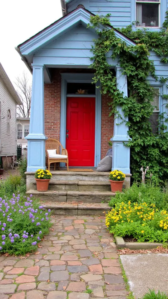 tranquil blue bold crimson