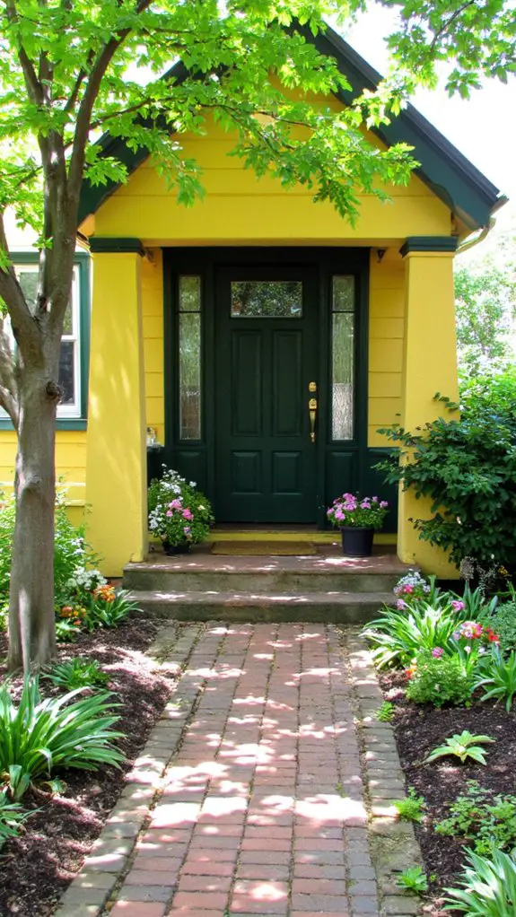tranquil dark green entrance