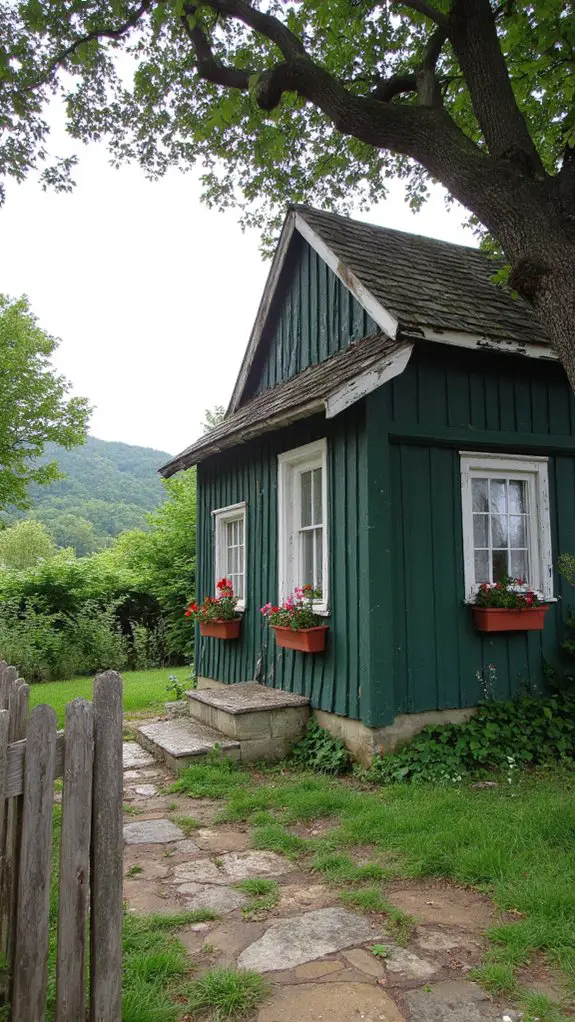 tranquil farmhouse in nature