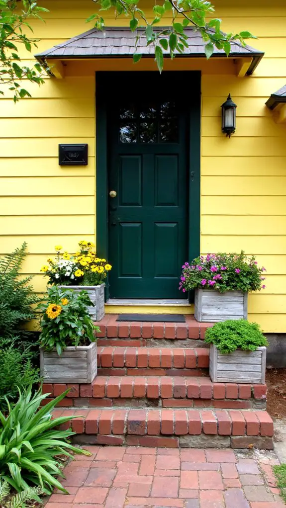 tranquil green doorway contrast