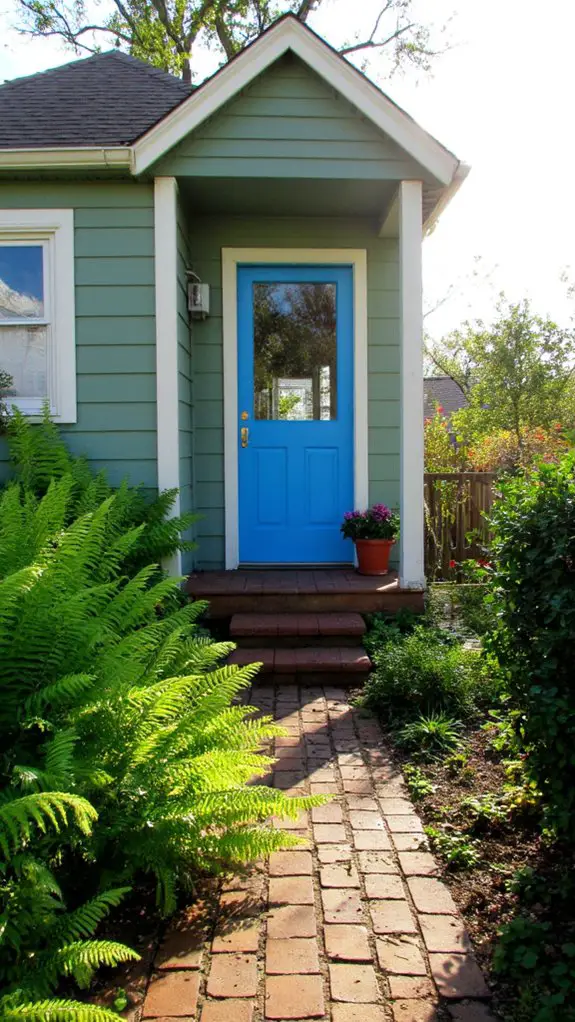 tranquil green house entrance