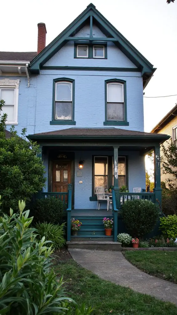 tranquil ice blue dark green