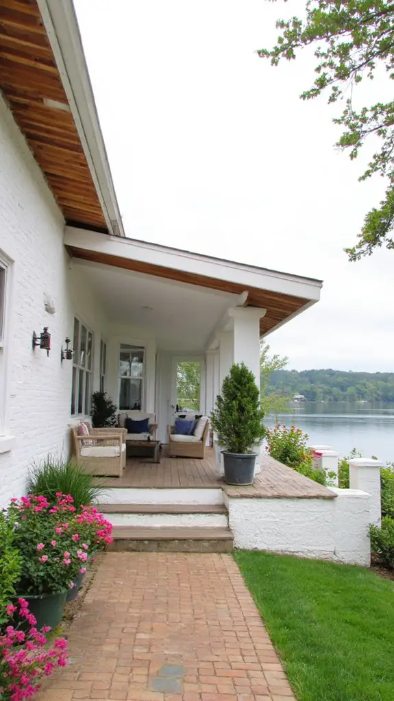 tranquil lakeside minimalist retreat