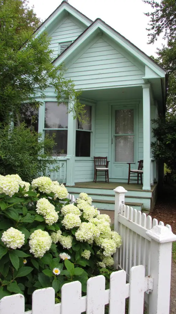 tranquil seafoam green exterior