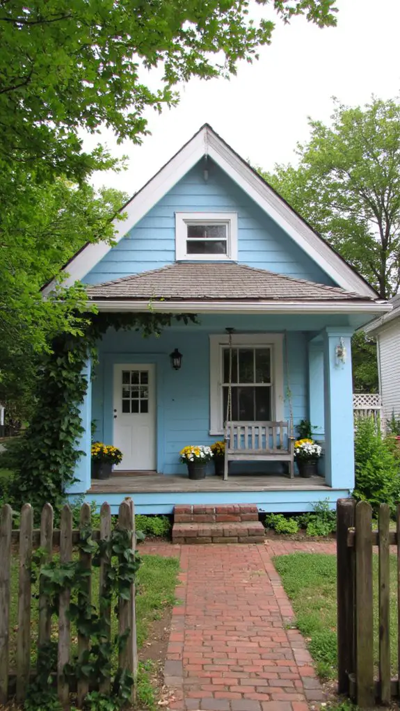 tranquil sky blue cottage