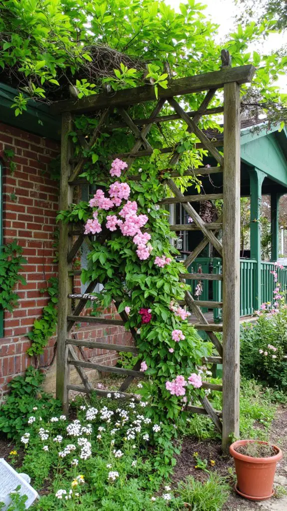 trellis adorned with flowers