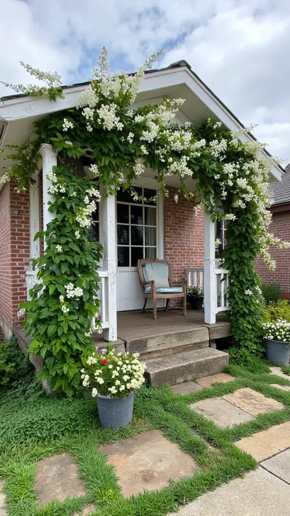trellis with climbing jasmine