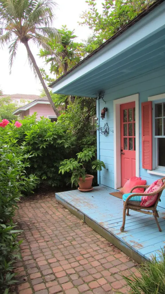 tropical pastel blue coral