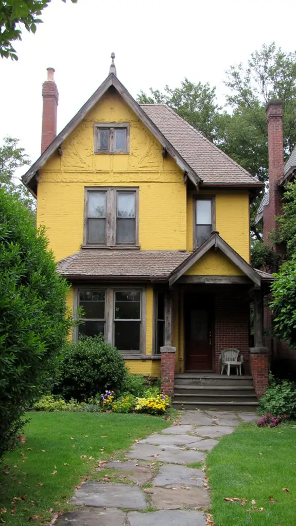 tudor homes with vibrant accents